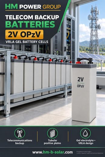 Telecom backup 2V OPzV VRLA gel battery cells
