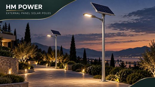 HM POWER external-panel solar poles