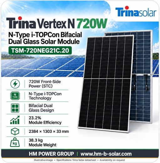 Trina Solar Vertex N 720W N-Type i-TOPCon bifacial module